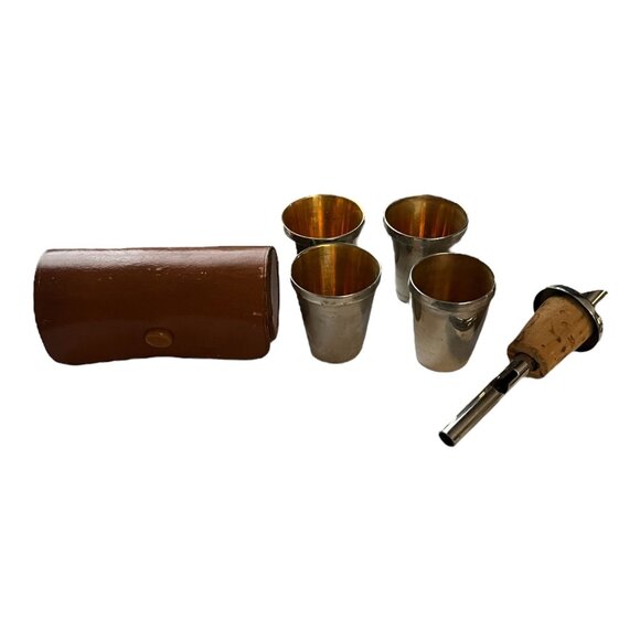 Rare Vintage German Portable Drinking Set with Leather Case (1950s)